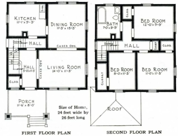 American Foursquare style house Floor Plan